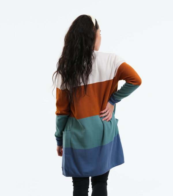 Long-Cardigan Alamo Blockstreifen aus feinem Jacquard-Strick – Bild 5