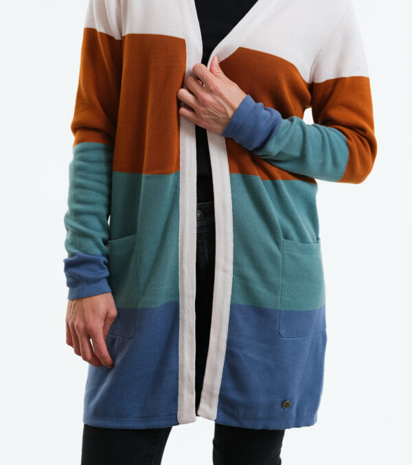 Long-Cardigan Alamo Blockstreifen aus feinem Jacquard-Strick – Bild 3
