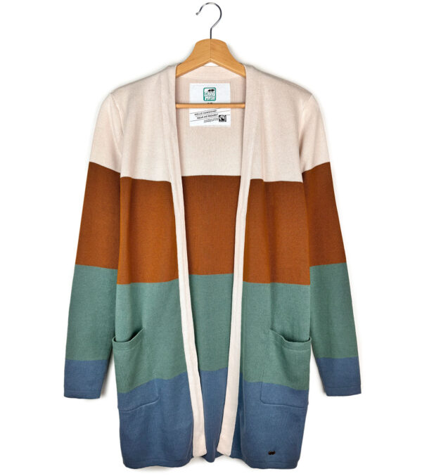 Long-Cardigan Alamo Blockstreifen aus feinem Jacquard-Strick – Bild 6