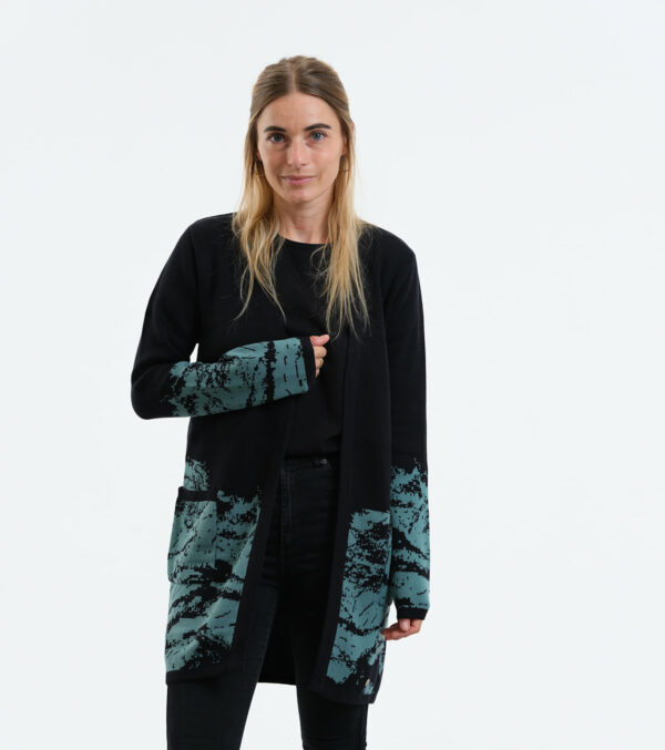 Long-Cardigan Alamo Verlauf aus feinem Jacquard-Strick – Bild 3