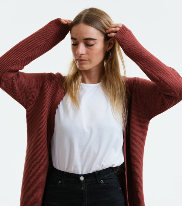 Long-Cardigan Alamo chestnut - Image 3