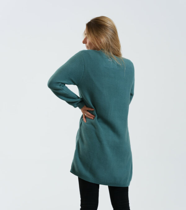 Long-Cardigan Alamo sage green - Image 4