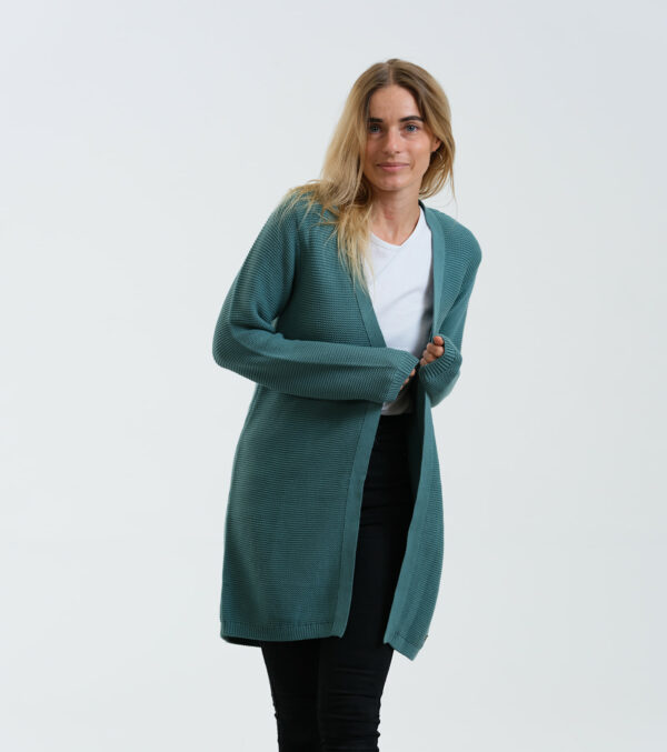 Long-Cardigan Alamo sage green - Image 3