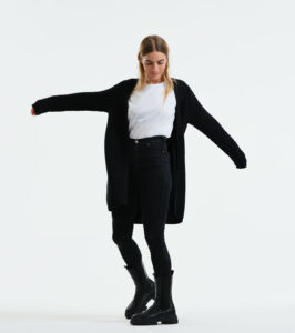 Long-Cardigan Alamo schwarz – Bild 3