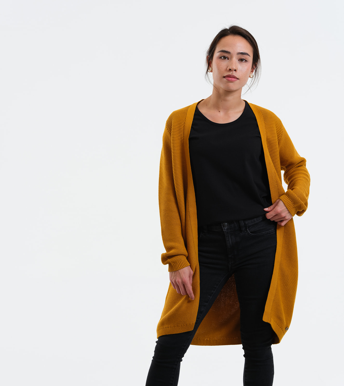 Long cardigan mustard deals