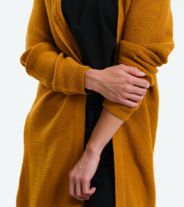 Long-Cardigan Alamo mustard yellow - Image 2