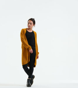 Long-Cardigan Alamo mustard yellow - Image 5
