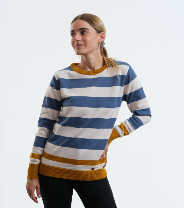 Knitted Pullover Anoka Block stripes blue - Image 2