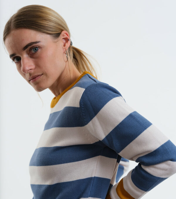 Knitted Pullover Anoka Block stripes blue - Image 4