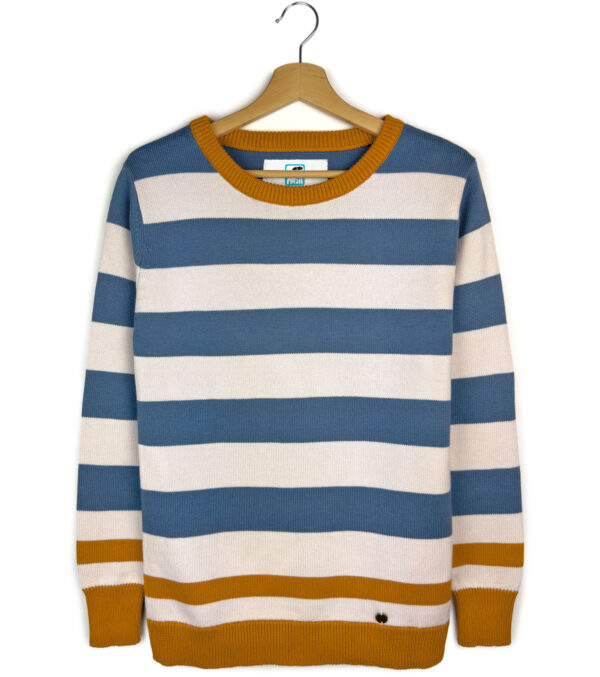 Knitted Pullover Anoka Block stripes blue