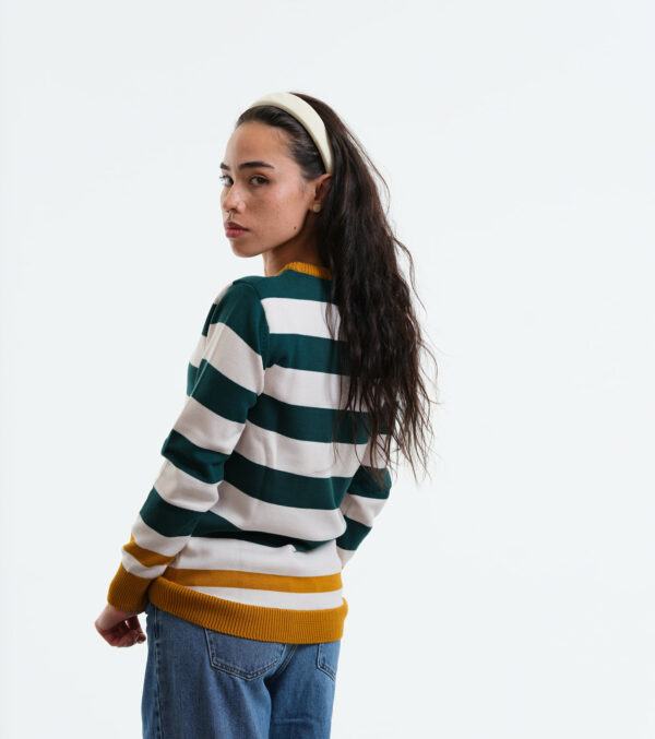 Knitted Pullover Anoka Block stripes green - Image 5