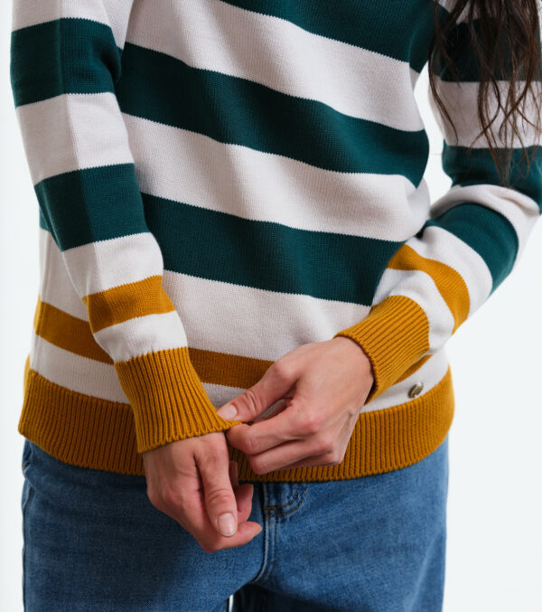 Knitted Pullover Anoka Block stripes green - Image 4