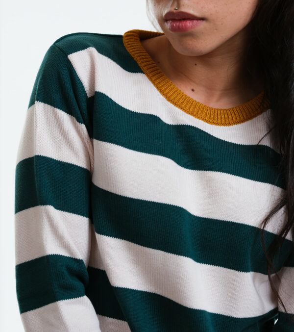 Knitted Pullover Anoka Block stripes green - Image 2