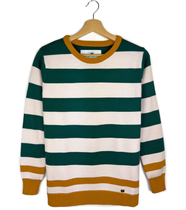 Knitted Pullover Anoka Block stripes green - Image 6