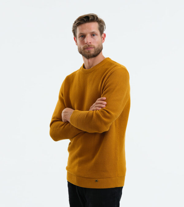 Knitted Pullover James mustard yellow