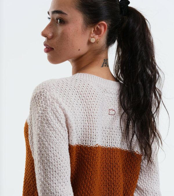 Knitted Pullover Lamona Block stripes toffee - Image 5