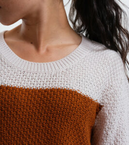 Knitted Pullover Lamona Block stripes toffee - Image 2