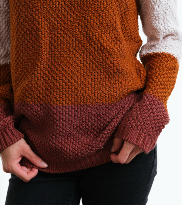 Knitted Pullover Lamona Block stripes toffee - Image 4