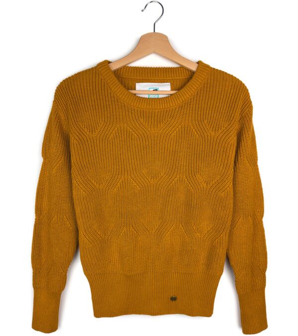 Short knitted Pullover May mustard yellow