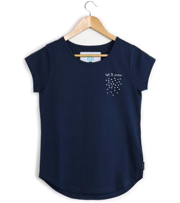 Shirt Asheville let it snow navy blue