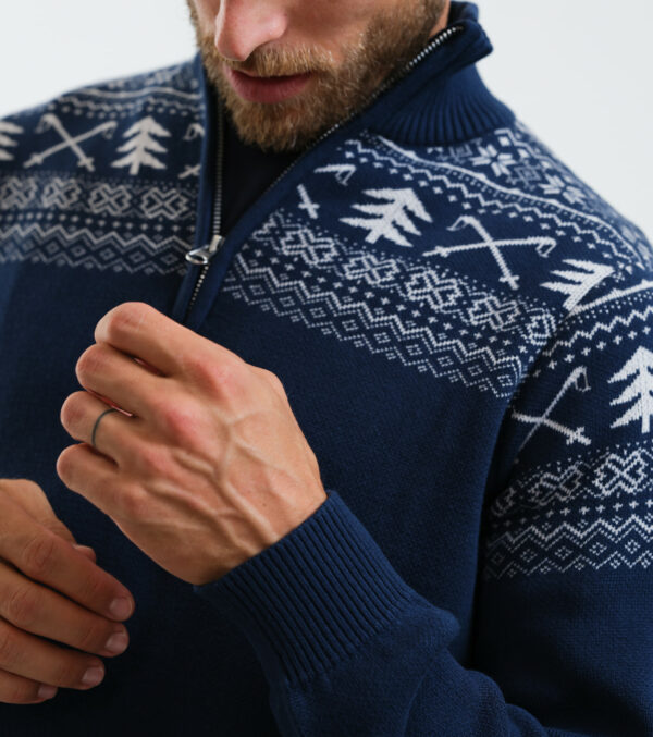 Men's soft jacquard knitted Troyer Keene - Image 3