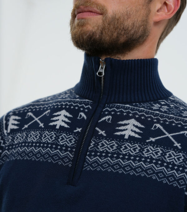 Men's soft jacquard knitted Troyer Keene - Image 5