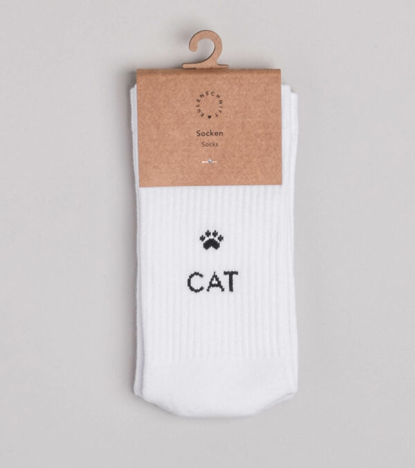 Cotton Socks cat lover white - Image 2