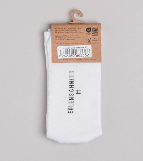 Cotton Socks cat lover white - Image 3