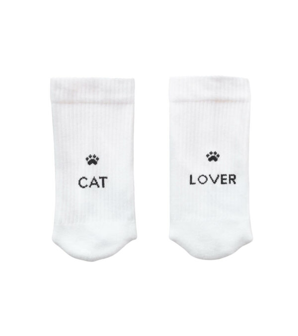 Cotton Socks cat lover white - Image 7