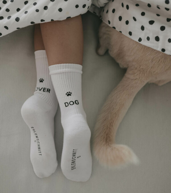 Cotton Socks dog lover white - Image 4