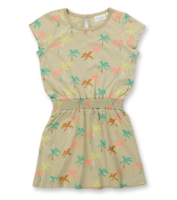 Girl‘s dress with palm print