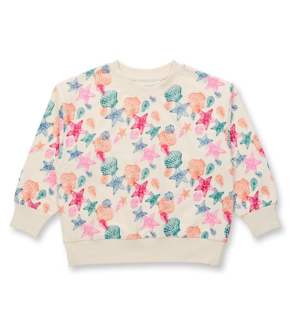 Children‘s sweatshirt with colorful shell print