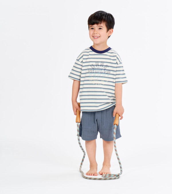 Soft kid‘s shorts made of muslin blue-grey - Image 2