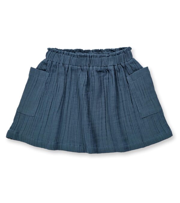 Soft kid‘s skirt made of muslin blue-grey