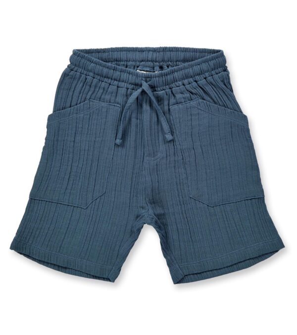 Soft kid‘s shorts made of muslin blue-grey