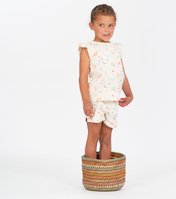 Short children‘s pajamas with sea creature print - Image 3