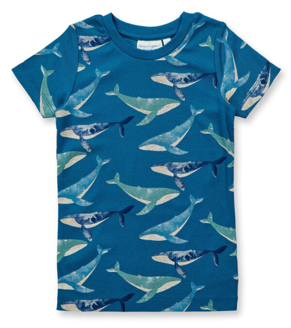 Short children‘s pajamas with whale print - Image 2