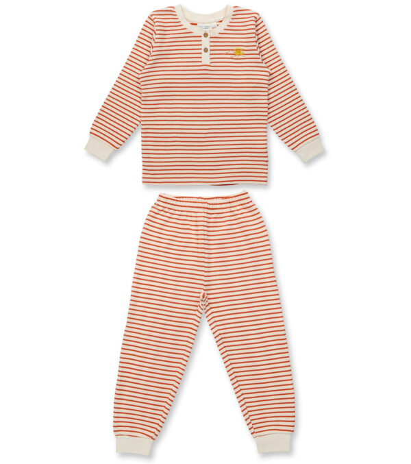 Children‘s pajamas orange stripes with appliqué