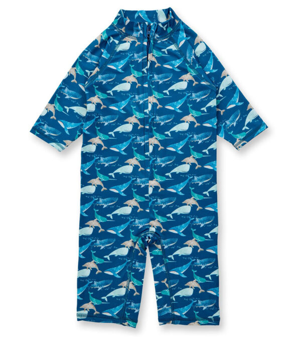 Kinder Schwimmanzug mit UV-Schutz 50+, Wal-Druck