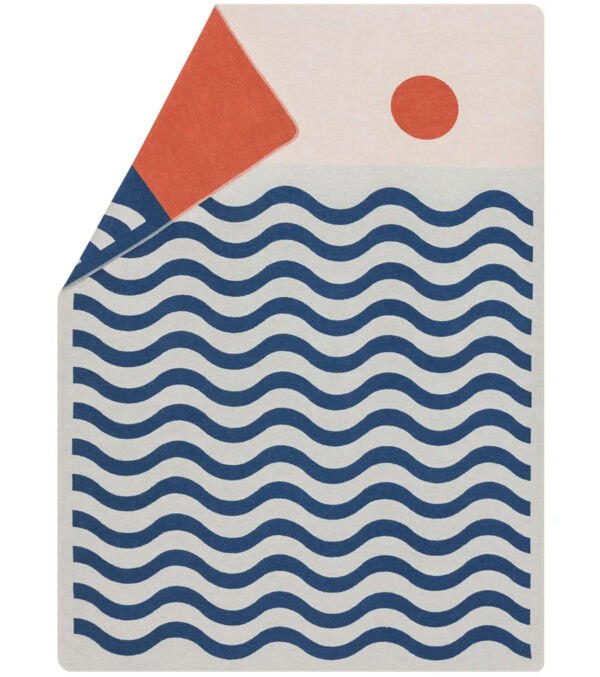 SILVRETTA flannel blanket “Waves” 200 x 140 cm