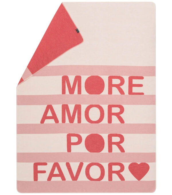 SILVRETTA Flanelldecke “more amor” rosa 200 x 140 cm