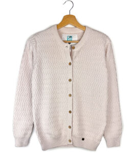Cardigan Penny ivory with fine zig-zag pattern - Image 8
