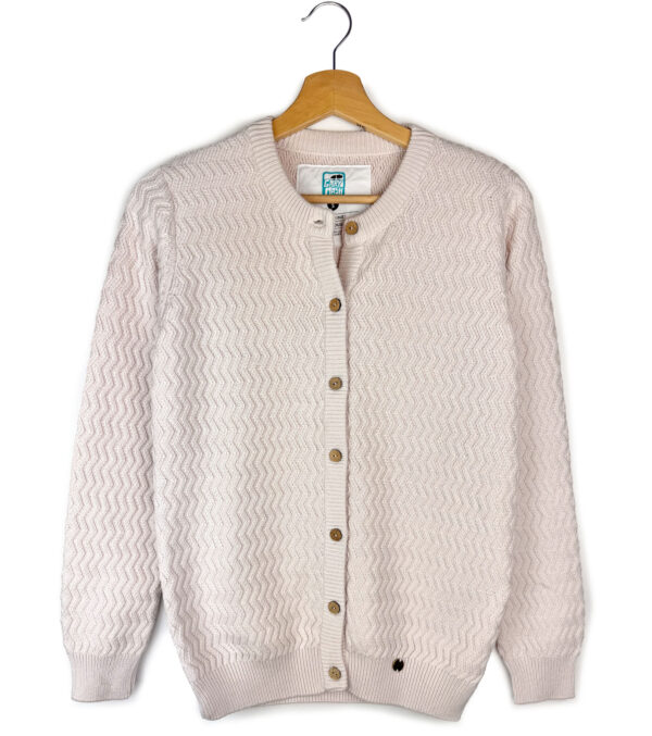 Cardigan Penny ivory with fine zig-zag pattern - Image 6