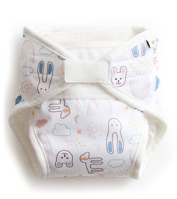 All-in-One Stoffwindel Bio, White Teddy