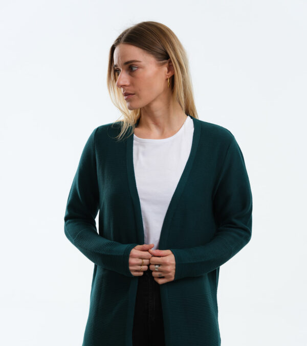 Fine knit Cardigan Libby dark green - Image 4