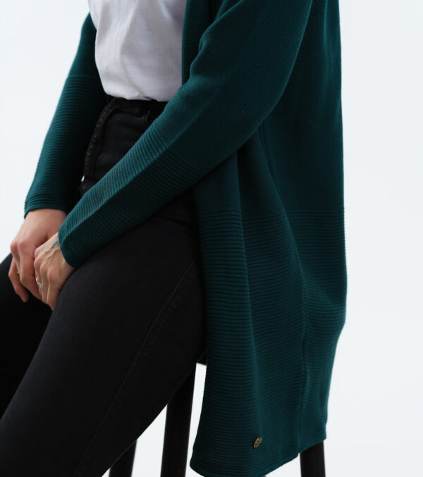 Fine knit Cardigan Libby dark green - Image 3