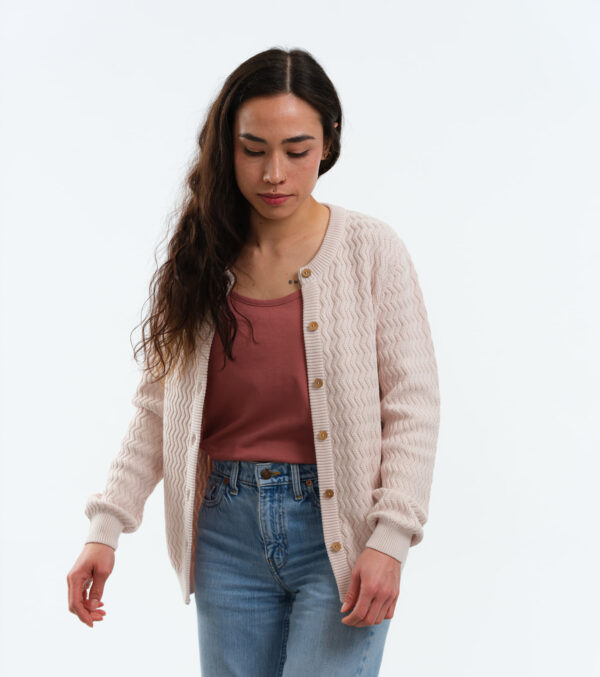 Cardigan Penny ivory with fine zig-zag pattern - Image 5
