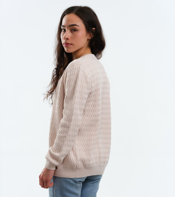 Cardigan Penny ivory with fine zig-zag pattern - Image 4