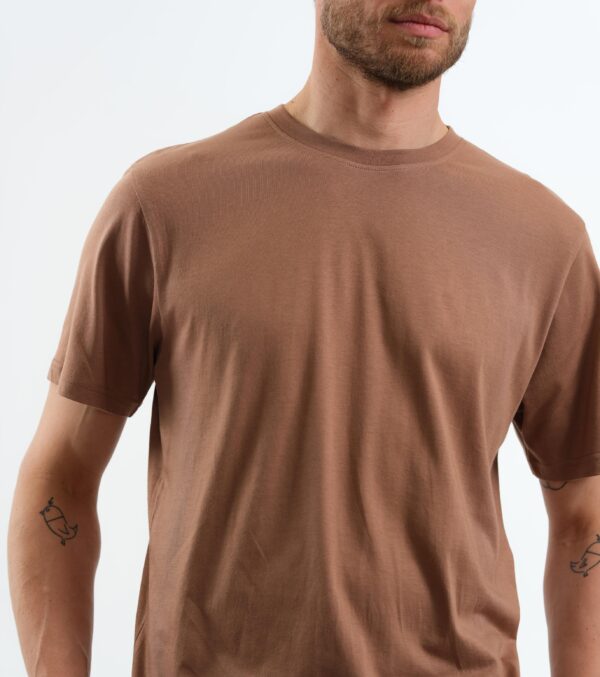Basic modal Shirt light brown - Image 4