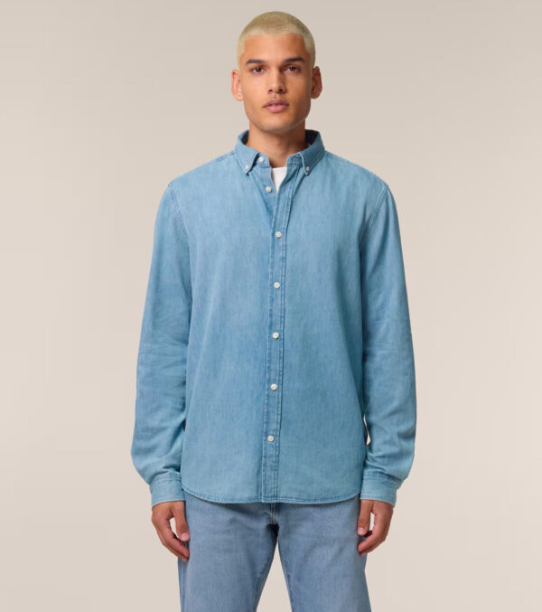 Men‘s Light-Wash Denim Shirt - Image 3